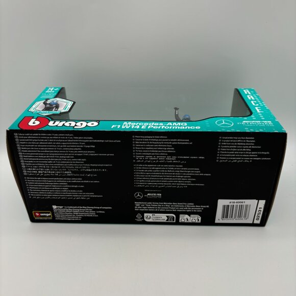 Bburago Formula 1 Mercedes-AMG F1 George Russell #63 1/24 Diecast Car & Figure - Picture 4 of 4